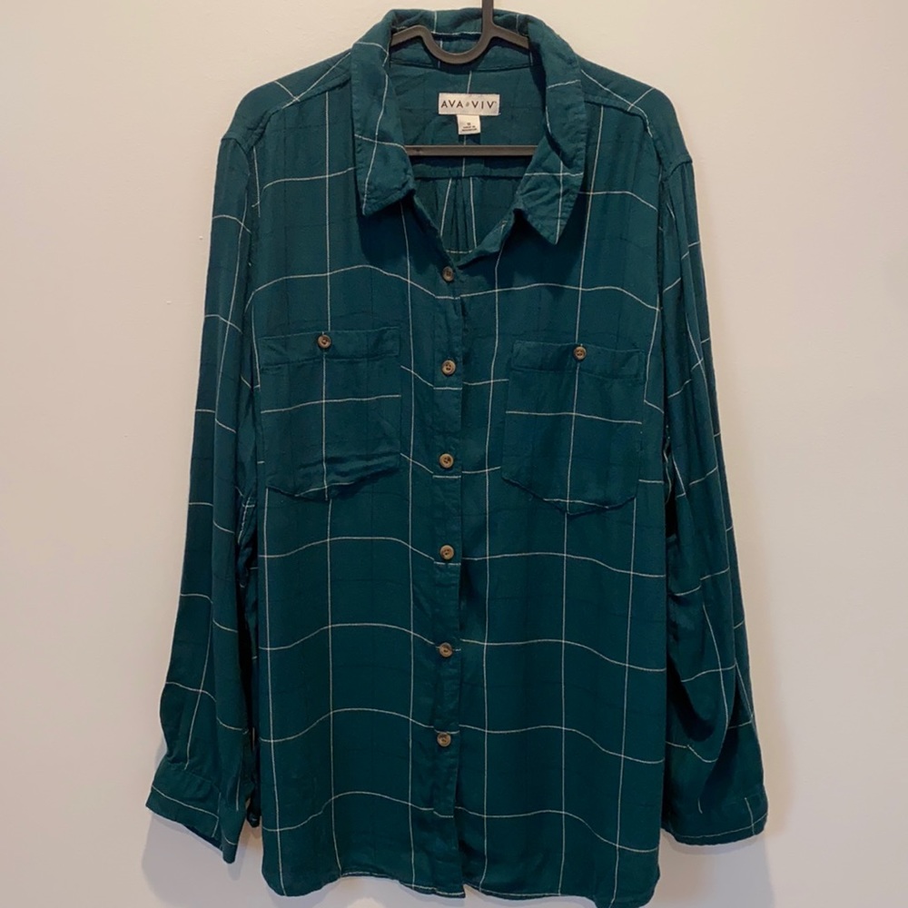 Plus Size Ava & Viv Plaid Shirt